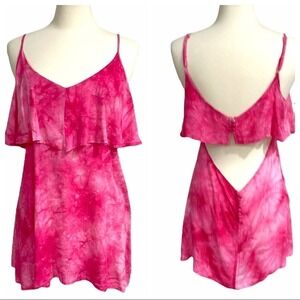 LF Millau Pink Tie Dye Low Back Mini Dress SZ S
